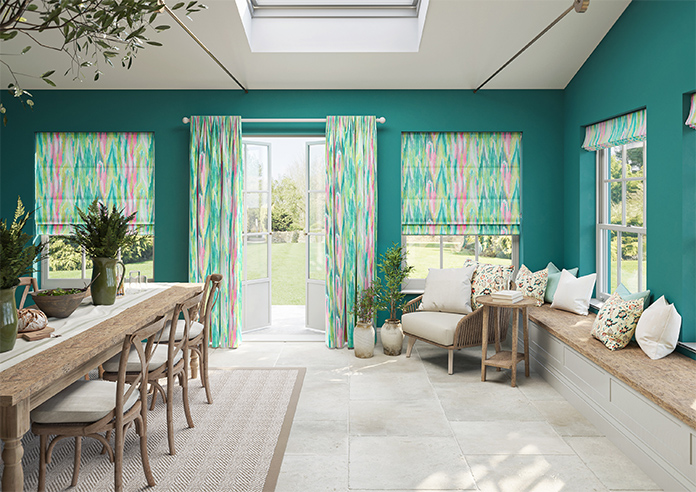 Bombay Velvet, Tropical Punch - Roman Blind - Image 8